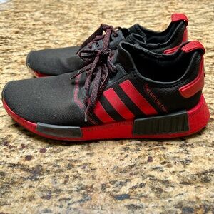 Adidas Men's Black and Red NMD R1 Sneakers